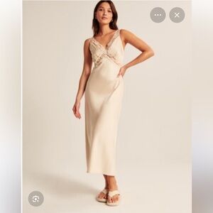 NWT Abercrombie & Fitch Satin and Lace Slip Dress